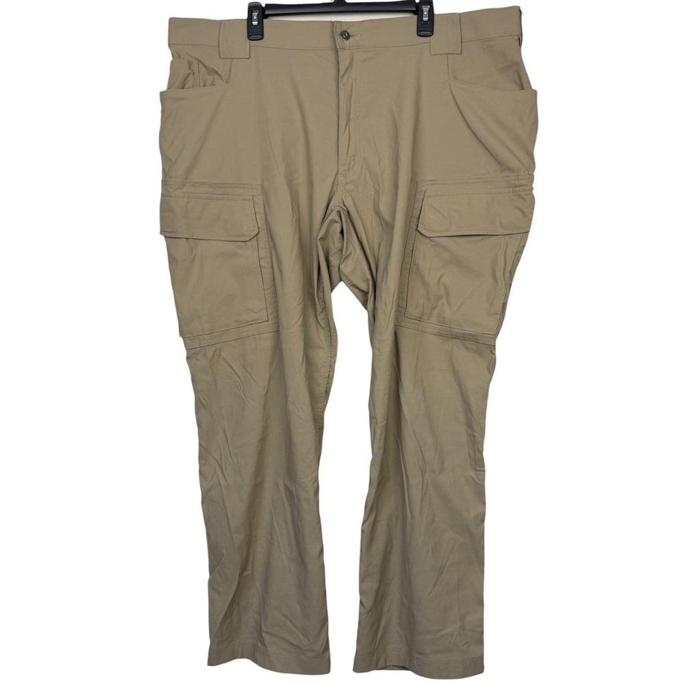 Duluth Trading DRY ON THE FLY Pants Mens 44x32 Relaxed Nylon Stretch Tan Hiking